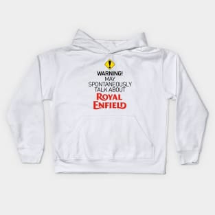 Warning Royal Enfield obsessed biker Kids Hoodie